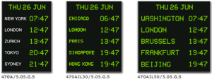 Digital Time Zone Clocks