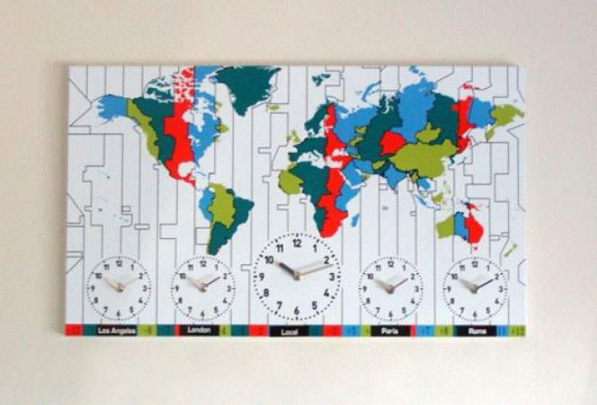 Map timezone clock