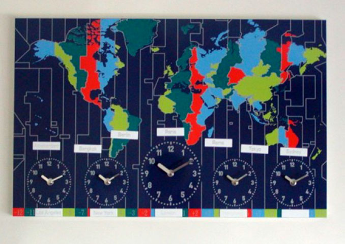Map timezone clock